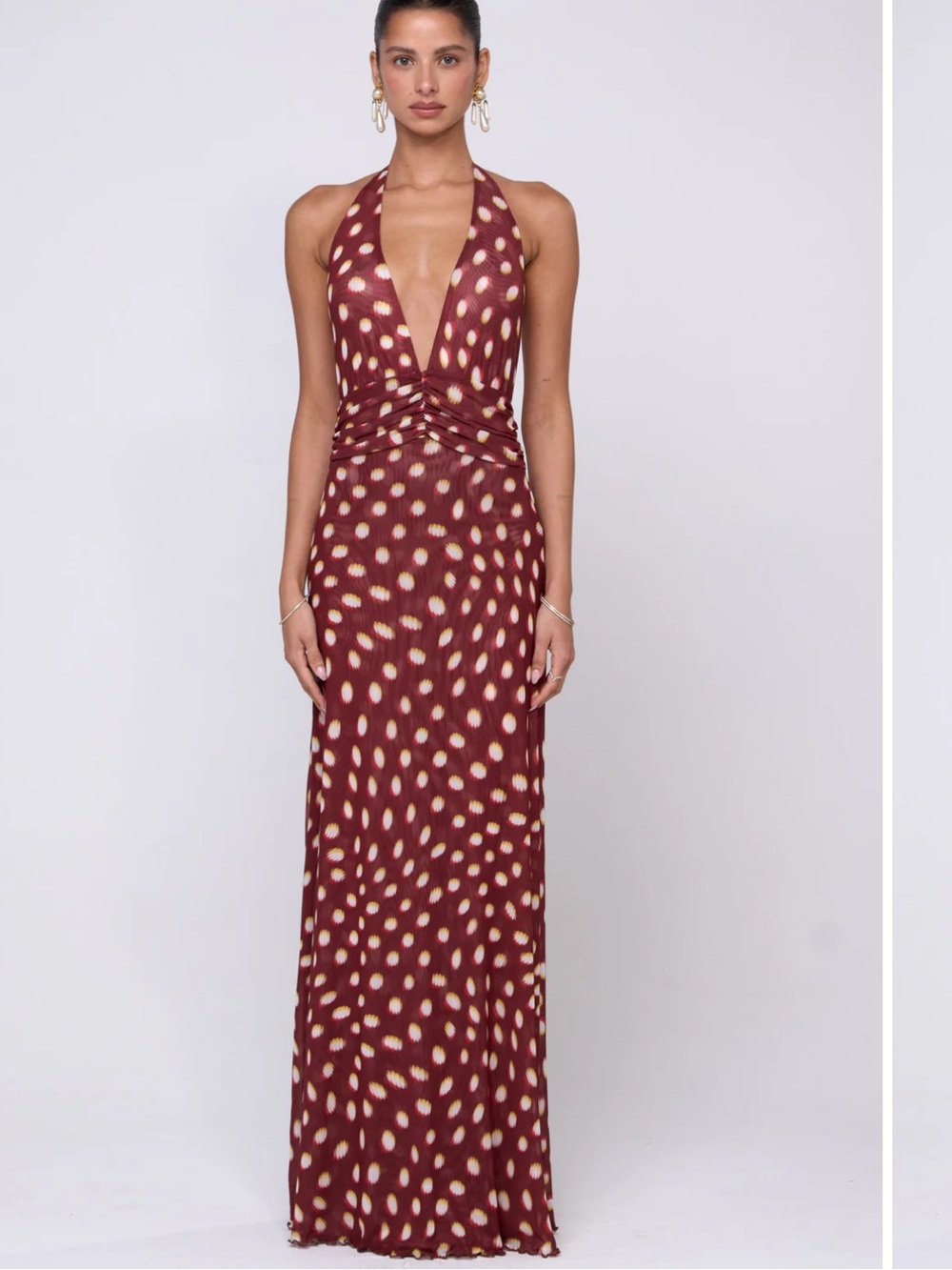 RESA polka dot halter maxi dress